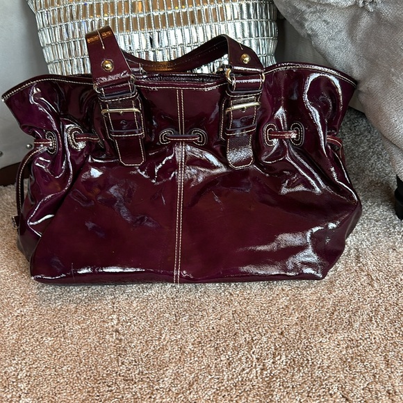Plum patent Dooney and Burke tote - Picture 4 of 7